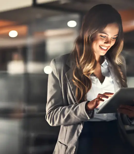 Employee working on tablet